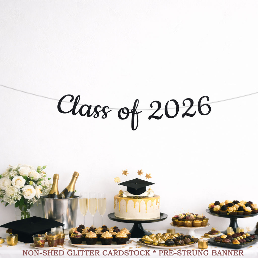 Class of 2026 Graduation Glitter Banner