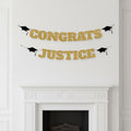 Personalized Congrats Grad Glitter Banner,